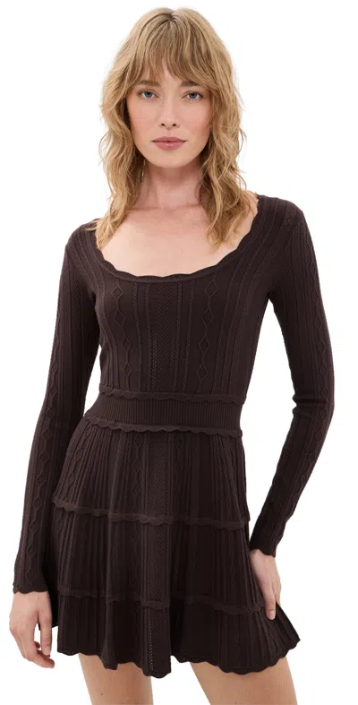 Loveshackfancy Lunelle Dress Campfire Cacao In Brown
