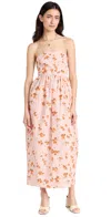 Loveshackfancy Luxie Strapless Cotton Midi Dress In Persian Orange