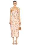 Loveshackfancy Luxie Strapless Cotton Midi Dress In Persian Orange