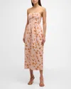 Loveshackfancy Luxie Strapless Cotton Midi Dress In Persian Orange