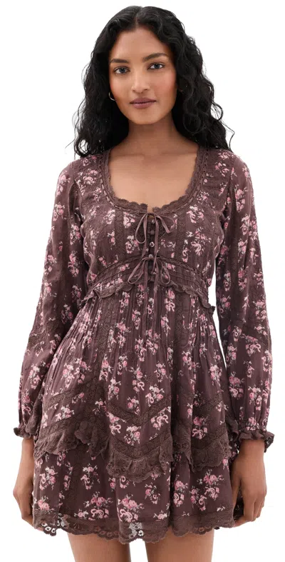 Loveshackfancy Lysanthe Dress Chocolate Truffle In Brown
