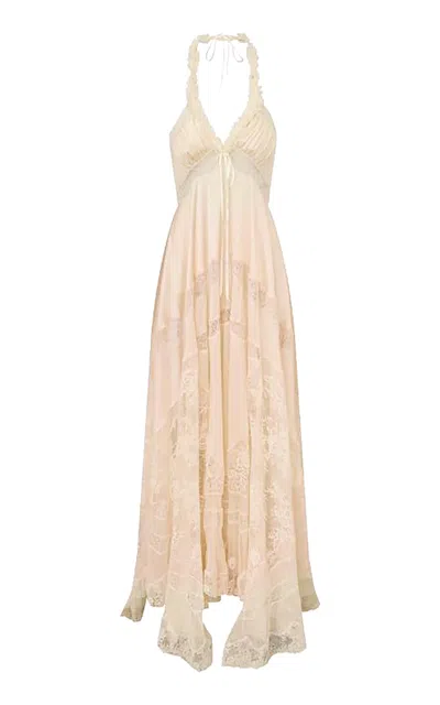 Loveshackfancy Lysenne Haute Habotai Lace Maxi Dress In Neutral