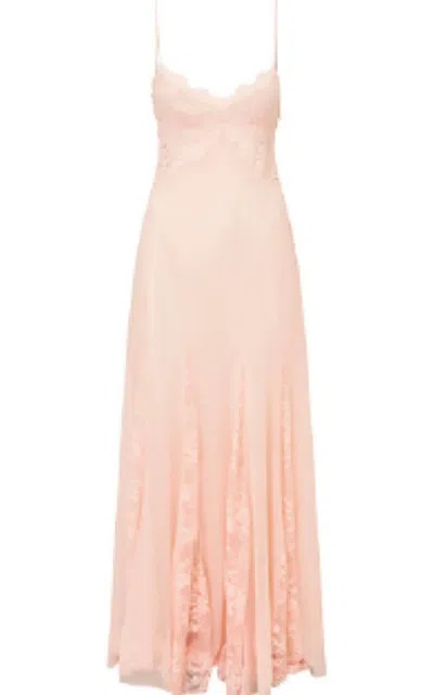 Loveshackfancy Lysoria Silk Maxi Dress In Neutral