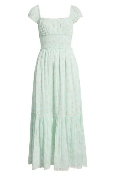 Loveshackfancy Lyssara Smocked Waist Maxi Dress In Green