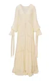 Loveshackfancy Lyvienne Lace-trimmed Chiffon Maxi Dress In Ivory