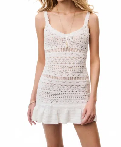 Loveshackfancy Madiya Crochet Cotton Mini Dress In Coastal Sand In Multi