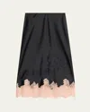 Loveshackfancy Malina Lace-trim Midi Skirt In Black