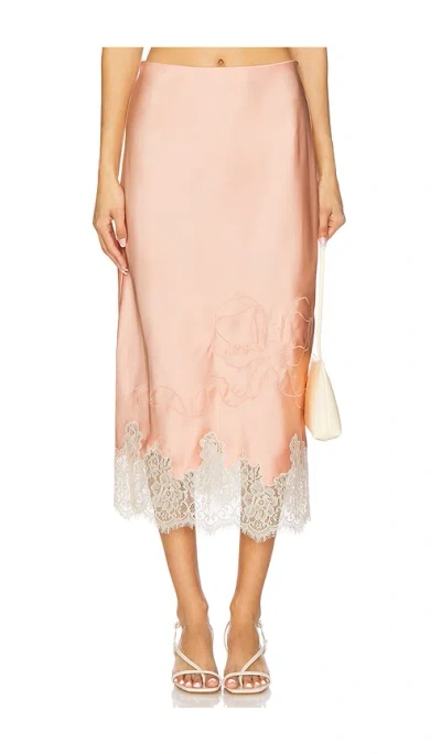 Loveshackfancy Malina Skirt In Vintage Nude