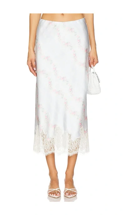 Loveshackfancy Malina Skirt In Wavecrest Blue