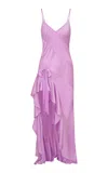 Loveshackfancy Mallee Bow-detailed Silk Midi Dress In Purple