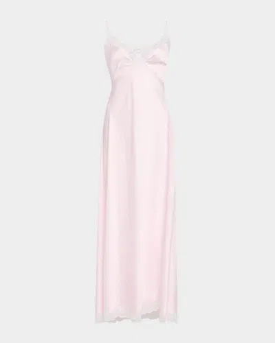 Loveshackfancy Manuela Satin Polka Dot Maxi Slip Dress
