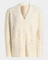 Loveshackfancy Mar Wool Celestial Jacquard Cardigan In Multi