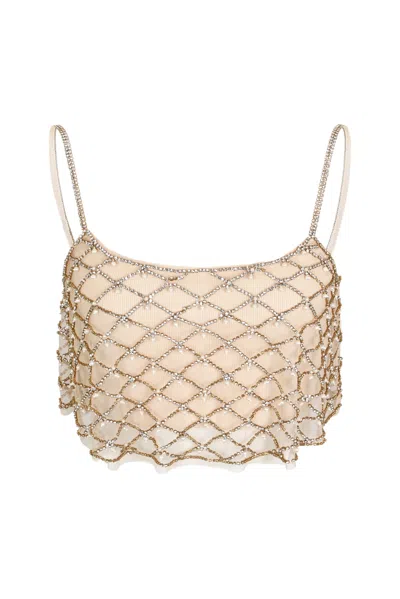 Loveshackfancy Marcia Top Gold In Neutral