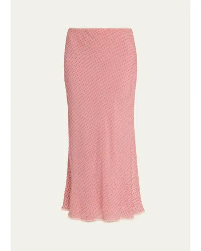 Loveshackfancy Mariem Fil Coupé Lace-trim Maxi Skirt In Pink