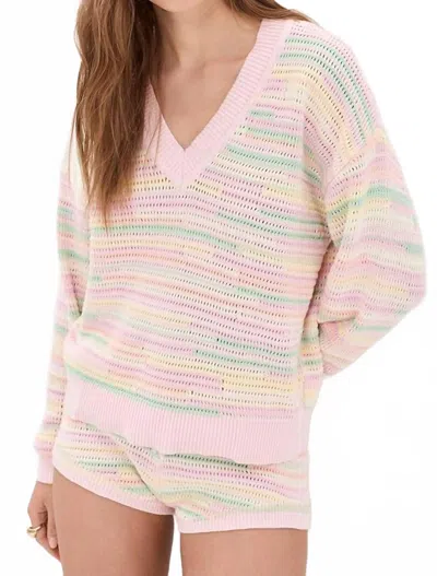 Loveshackfancy Marlieana Pullover Sweater In Tropical Swirl In Transparent