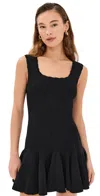 loveshackfancy maryanne knit mini dress In Black springsocial