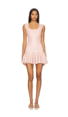 Loveshackfancy Maryanne Metallic Knit Mini Dress In Pink Champagne In Pink