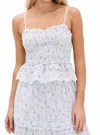 Loveshackfancy Marzenia Top In Coastline Blue In White
