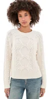 Loveshackfancy Mavelle Pullover Sweater Birch Whisper In White