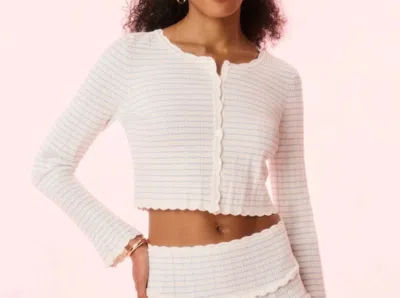Loveshackfancy Media Cardigan Sweater In Sailor Stripes In Neutral