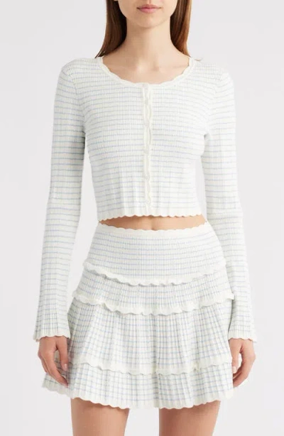 Loveshackfancy Media Stripe Pointelle Cardigan