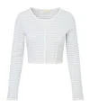 Loveshackfancy Media Striped Stretch Knit Cardigan In Multi