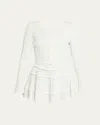 Loveshackfancy Media Striped Stretch Pointelle Cropped Cardigan