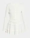 Loveshackfancy Media Striped Stretch Pointelle Cropped Cardigan
