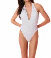 Loveshackfancy Meegan Toile Print One Piece Swimsuit In Blue Cove In Gray