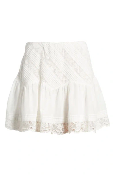 Loveshackfancy Melissa Lace Trim Skirt In Bright White
