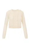 Loveshackfancy Melisse Lace-detailed Cardigan In Neutral
