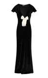 Loveshackfancy Melora Velvet Ribbon Dress In Black