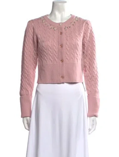 Pre-owned Loveshackfancy Merino Wool Crew Neck Sweater In Pink