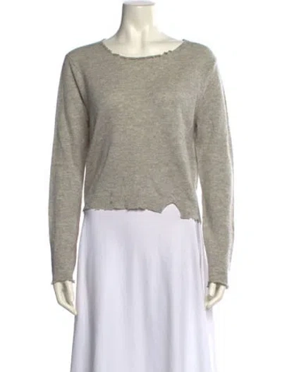 Pre-owned Loveshackfancy Merino Wool Scoop Neck Sweater In Gray