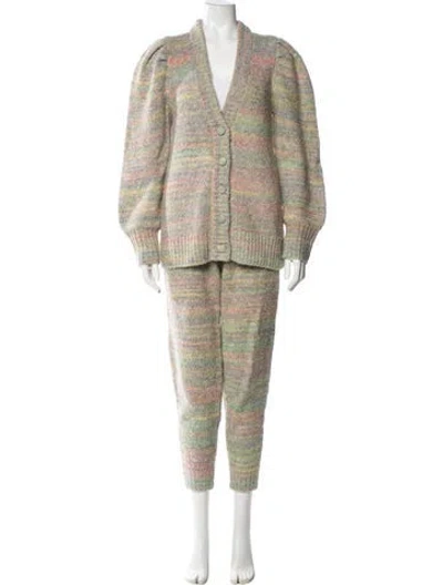 Pre-owned Loveshackfancy Merino Wool Striped Set In Neutral