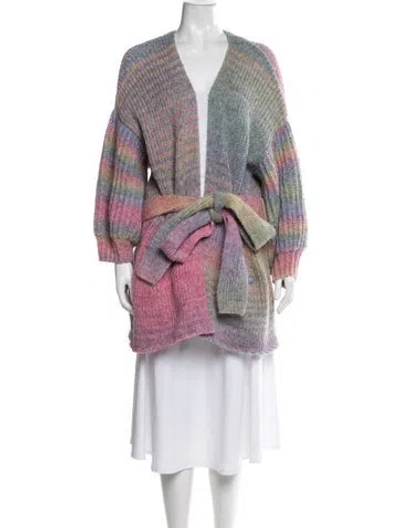 Pre-owned Loveshackfancy Merino Wool Striped Sweater In Multi