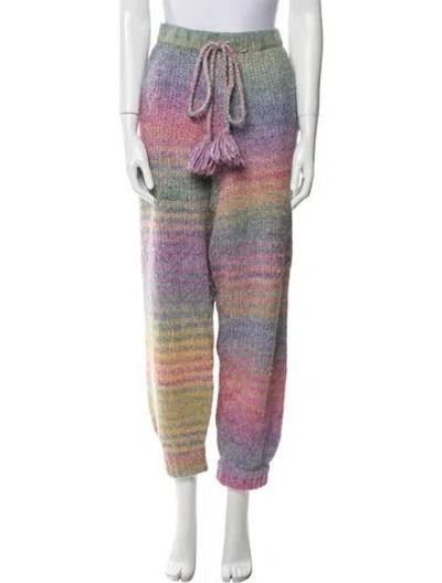 Pre-owned Loveshackfancy Merino Wool Striped Sweatpants In Multi