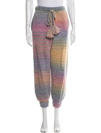 Pre-owned Loveshackfancy Merino Wool Striped Sweatpants In Multi