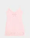 Loveshackfancy Meva Lace Trim Sleeveless Minidress In Strawberry Spritz