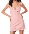 Loveshackfancy Meva Tweed Lace-trimmed Mini Dress In Strawberry Spritz In Pink