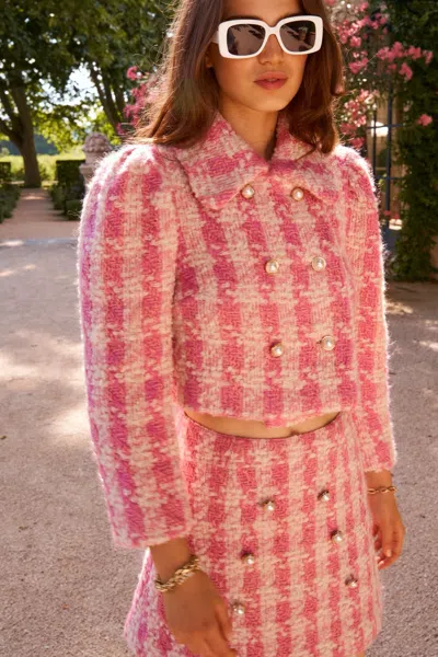 Loveshackfancy Mews Cropped Jacket Pink Hills