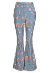 Loveshackfancy Meyerson Flared Pant Faded Denim In Blue