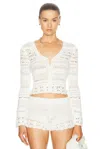 Loveshackfancy Middleton Crocheted Scalloped Cotton-blend Cardigan In Antique White