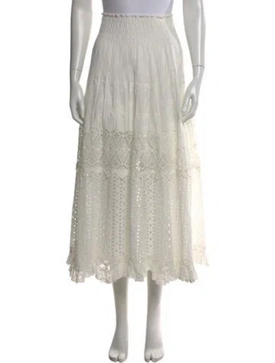 Pre-owned Loveshackfancy Midi Length Skirt In Gray