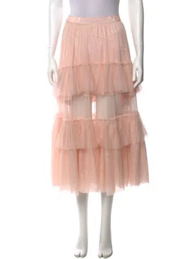 Pre-owned Loveshackfancy Midi Length Skirt W/ Tags In Pink