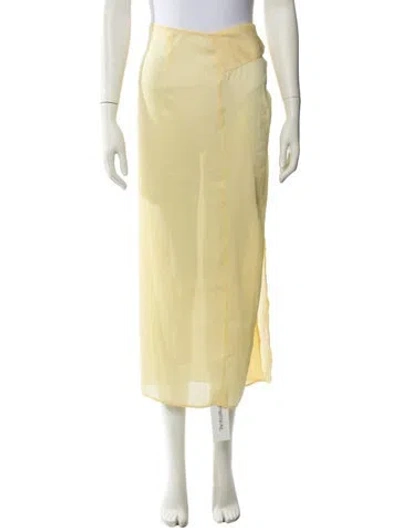Pre-owned Loveshackfancy Midi Length Skirt In Yellow