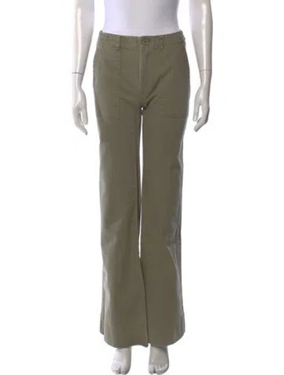Pre-owned Loveshackfancy Mid-rise Flared Jeans In Green