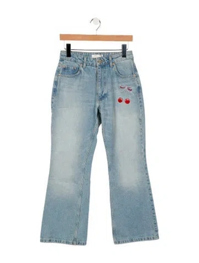 Pre-owned Loveshackfancy Mid-rise Flared Jeans W/ Tags In Blue