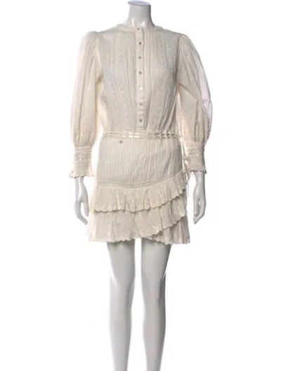 Pre-owned Loveshackfancy Mini Dress In White
