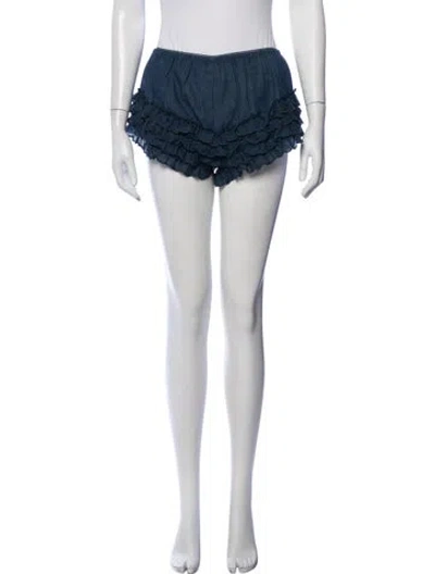 Pre-owned Loveshackfancy Mini Shorts W/ Tags In Blue